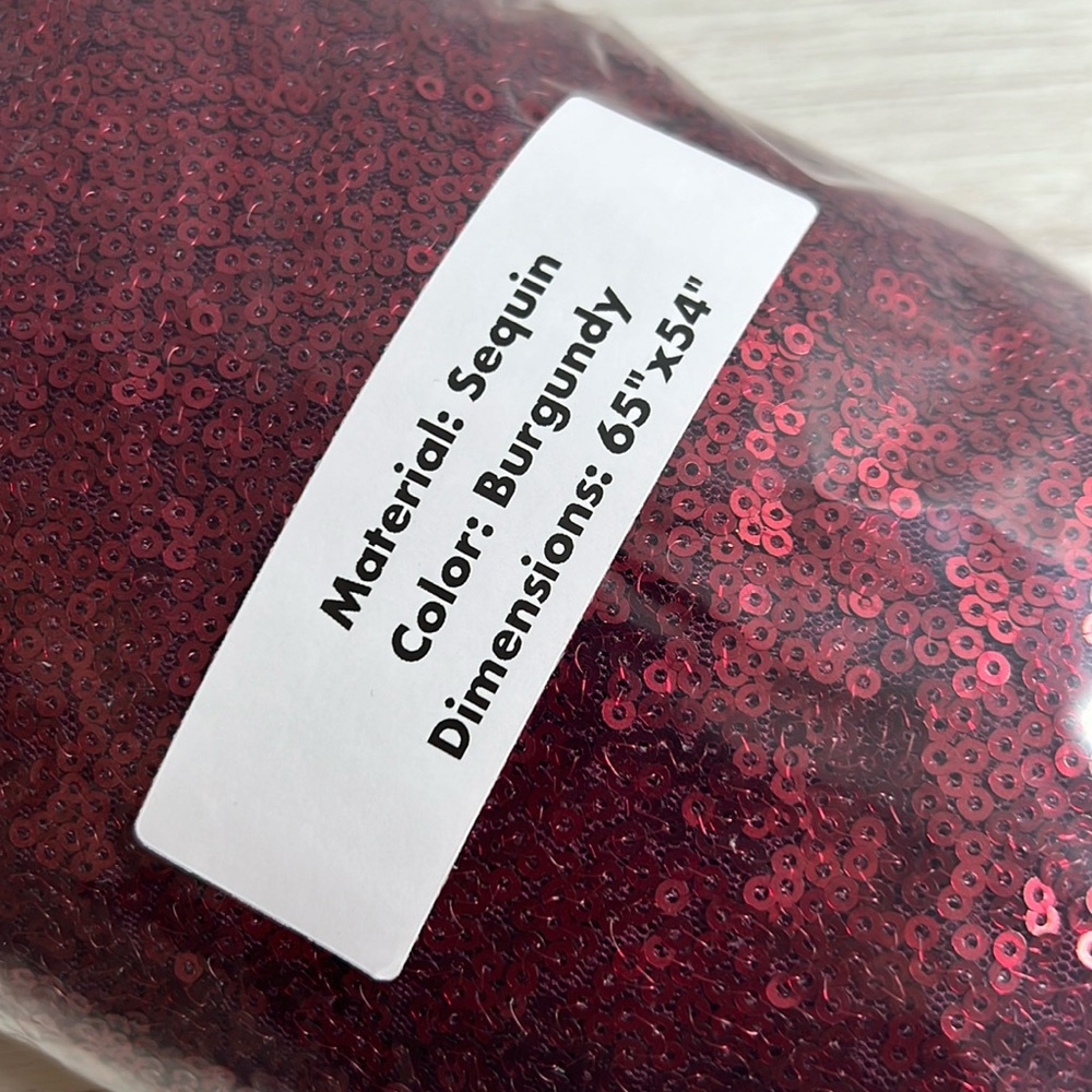 Fabric by the Yard Remnant Burgundy Red Sequin Mesh Fabric - Picture 3 of 4